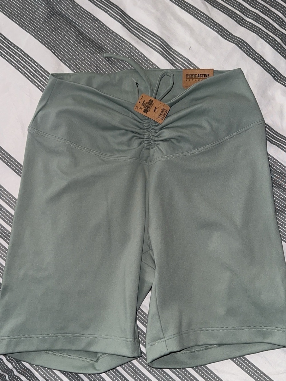 PINK Victoria's Secret Sage Green High-Rise Bike Shorts